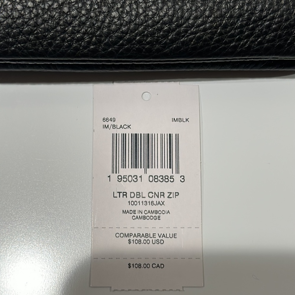 🌸NEW COACH Double Corner Zip Wristlet Black/Gold With Tags. - Picture 8 of 14